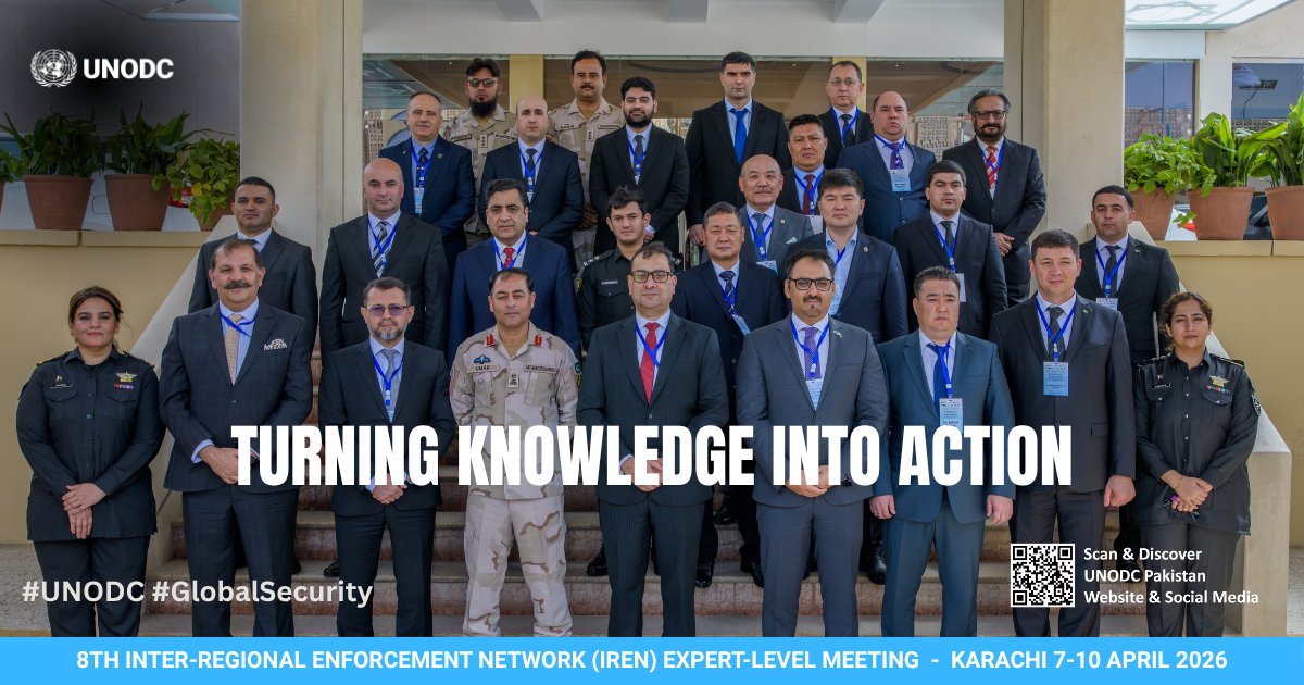 UNODCPakistan's tweet photo. Day 2 of #IREN Karachi focuses on AI, risk-based targeting &amp; smarter border systems. Countries are sharing tools &amp; strategies to tackle evolving trafficking threats. 
#UNODC #BorderSecurity 
@Pak_Customs 
@anfpak 
@WCO_OMD https://t.co/8bYlqs8090