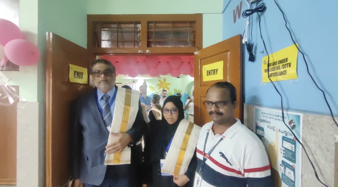CeoRajasthan's tweet photo. International delegates under the International Election Visitors’ Programme (#IEVP) visited polling stations in Kochi, Kerala, and witnessed the polls, celebrating the Festival of Democracy.

They appreciated the large-scale and meticulous arrangements of the polls.

#ECI #KeralaElection2026