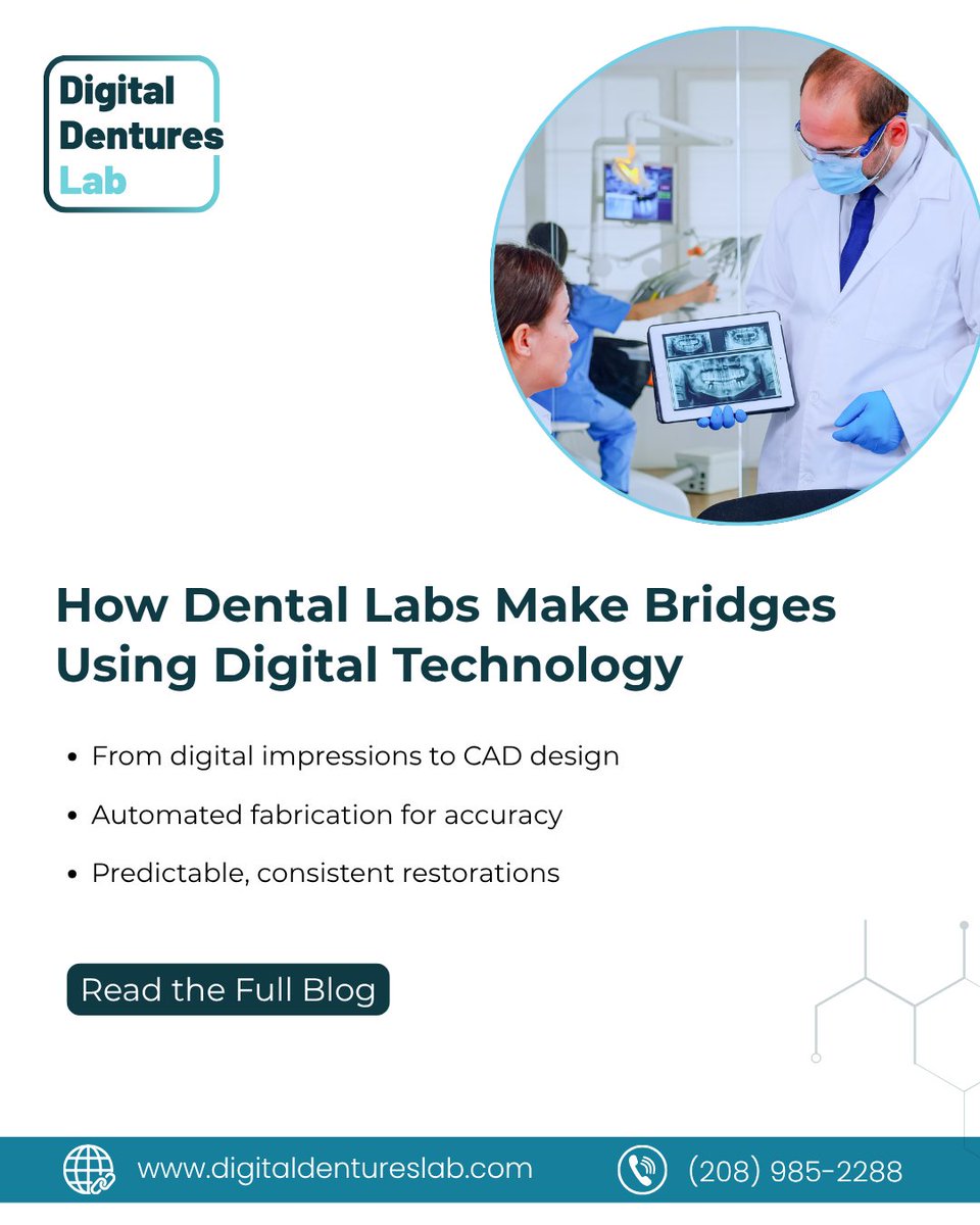 LabDenture61667's tweet image. Digital workflows are transforming bridge fabrication. Better fit, faster turnaround, fewer adjustments, more predictable outcomes. 

Read more: digitaldentureslab.com/blog/how-denta…

#DigitalDentistry #RestorativeDentistry