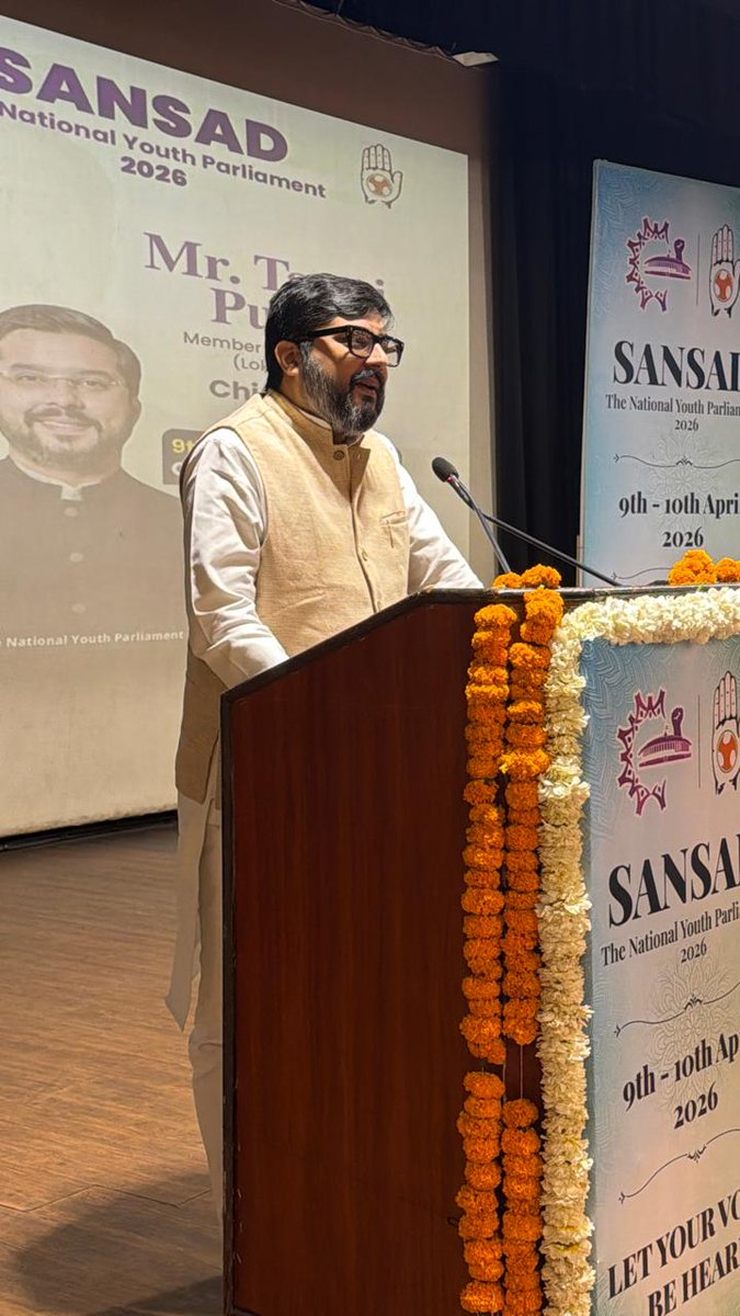 tanujpuniaINC's tweet photo. आज SANSAD The National Youth Parliament 2026 के उद्घाटन सत्र में मुख्य अतिथि के रूप में शामिल होने का अवसर प्राप्त हुआ।

इस गरिमामयी मंच पर युवाओं के बीच अपने विचार साझा किए और उन्हें लोकतंत्र में सक्रिय भागीदारी के लिए प्रेरित किया।
युवा शक्ति ही देश के उज्ज्वल भविष्य की नींव है, और ऐसे मंच उनके विचारों को नई दिशा देने का महत्वपूर्ण कार्य करते हैं।

कार्यक्रम में उपस्थित सभी गणमान्य अतिथियों एवं आयोजकों का हार्दिक आभार।

आइए, हम सब मिलकर युवाओं की आवाज़ को और सशक्त बनाएं तथा राष्ट्र निर्माण में उनकी सक्रिय भागीदारी सुनिश्चित करें।