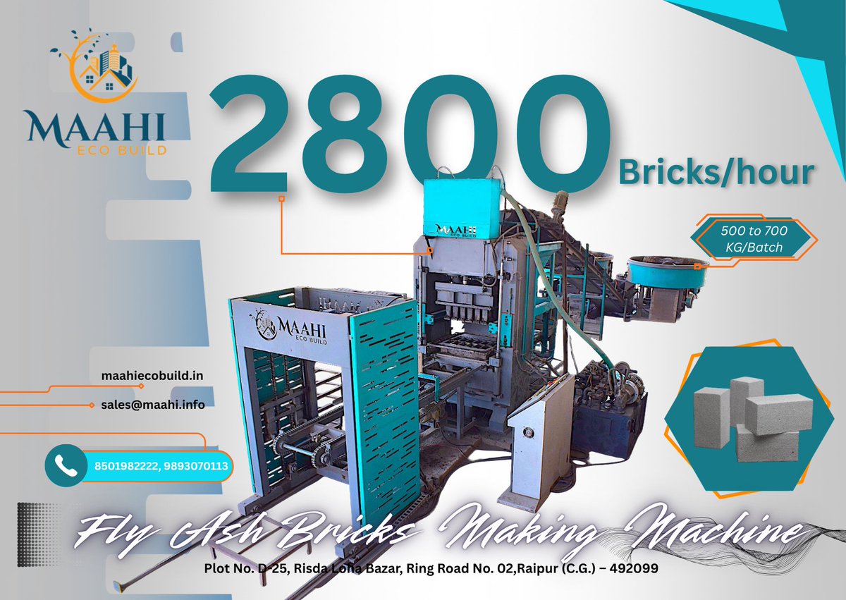 maahiecobuild's tweet image. Fully Automatic Fly Ash Bricks Making Machine -

📷maahiecobuild.in
#FlyAshBrickMachine #FlyAshBricks
#BrickMakingMachine #AutomaticBrickMachine
#BlockMakingMachine #PaverBlockMachin:
#ConstructionMachinery #BrickPlant
#MaahiEcoBuild #IndustrialMachines