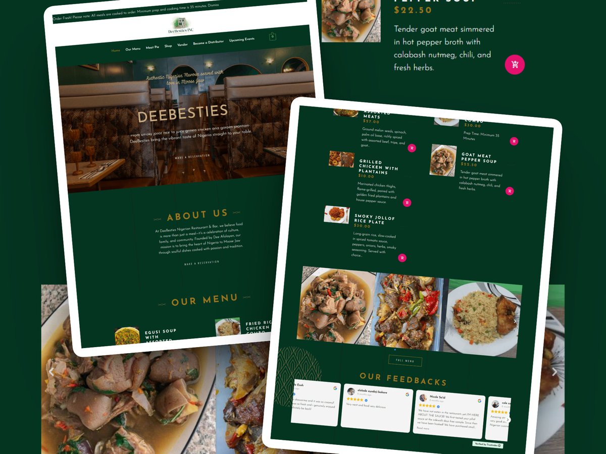 mkayodeonline's tweet image. Just completed a clean, modern eCommerce site for a restaurant 🍽️✨

Designed to showcase products, build trust &amp;amp; make ordering easy.

Need a website that sells? DM me 📩

#CanadaStrong #canadarestaurant #webdesigner #Web3‌‌ #growth