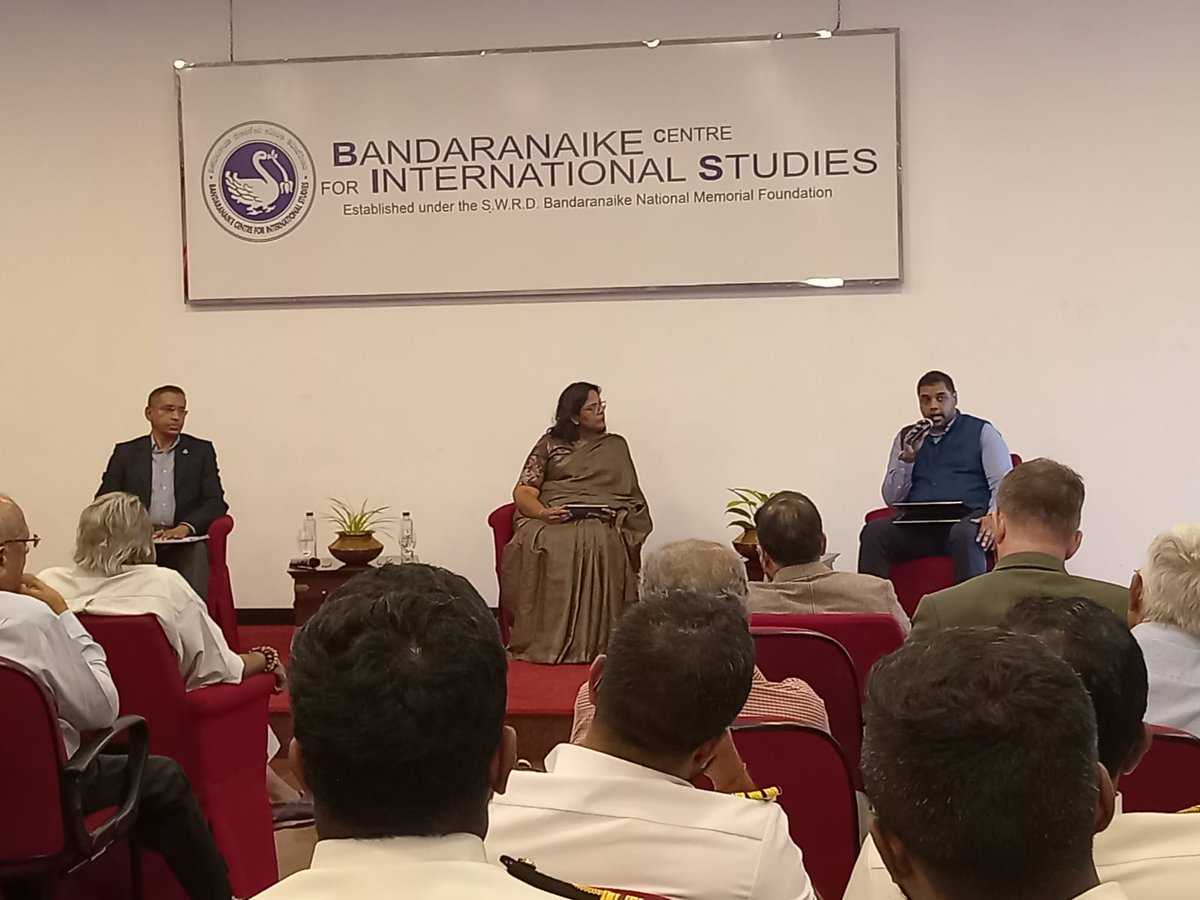 BCISLKA's tweet photo. BCIS hosted a panel on “Waves of Rivalry: Can the Indian Ocean Stay a Peace Zone?” bringing experts together to discuss regional geopolitics, followed by an engaging Q&amp;A session.

#BCIS #InternationalRelations #IndianOcean #Geopolitics #ZoneOfPeace #GlobalAffairs #SriLanka https://t.co/nJnoQSiY6p