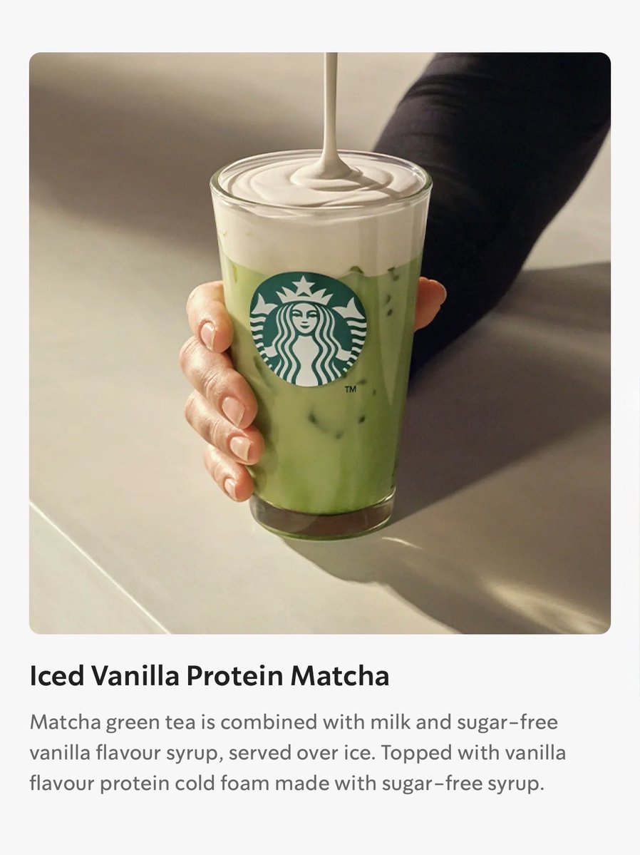 All_Things_New_'s tweet image. Protein Cold Foam lands at Starbucks! 👀 Made with sugar-free syrup, the vanilla and caramel flavour cold foams are available across three iced favourites, giving an extra 15g of protein to your drink 🧊☀️ @starbucksuk #starbucks #protein #proteincoldfoam #coffee #wellthisisnew