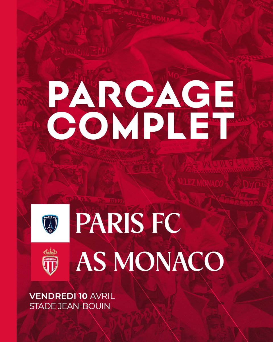 Parcage rempli en 7 minutes ! ⌚

❤️🤍 Merci à vous supporters monégasques ! On se retrouve demain pour #PFCASM 👊
