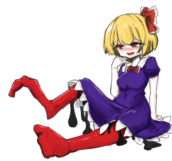 赤タイツのルーミアってそれもうスプリットタンなのではみたいな落書き 