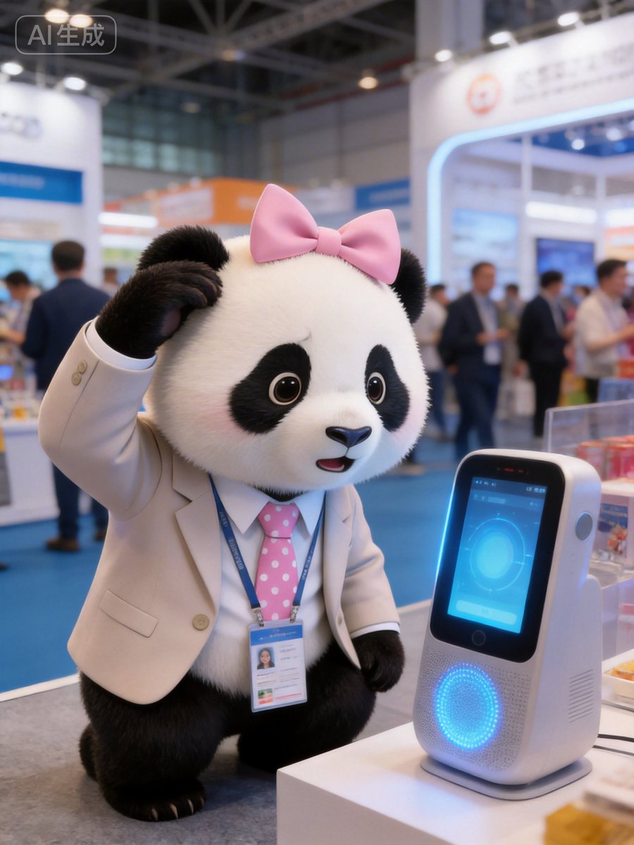 tan_hua18069's tweet image. "Hey robot, can you speak Panda?" Let's just say, the AI understood me perfectly. The future is listening! 🗣️🤖 #AICompanion #SmartTech #CantonFair #Panda #AIGC