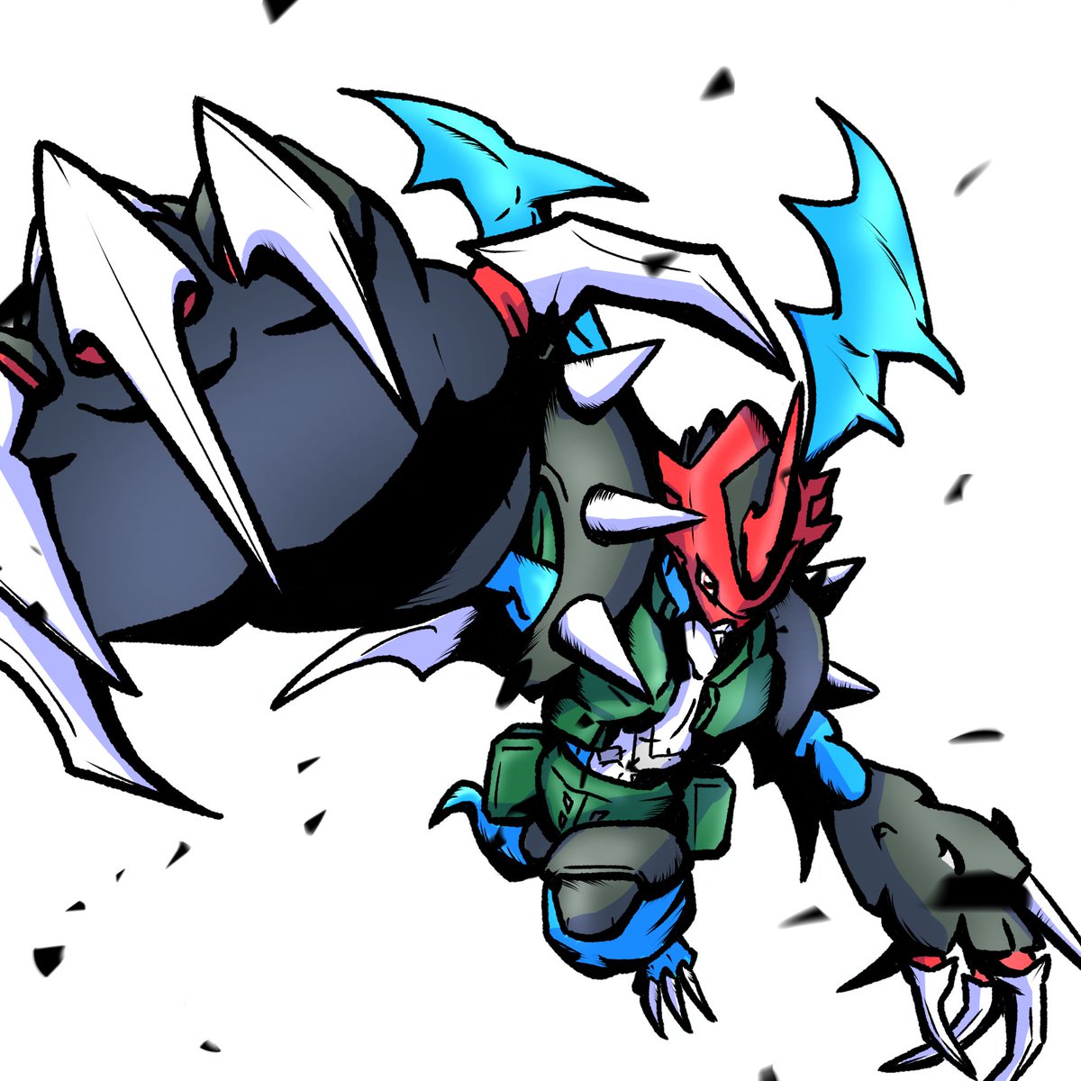 以前描いたパイルドラモン描き直した🔵🟢
#デジモン
#digimon
#digimonfanart