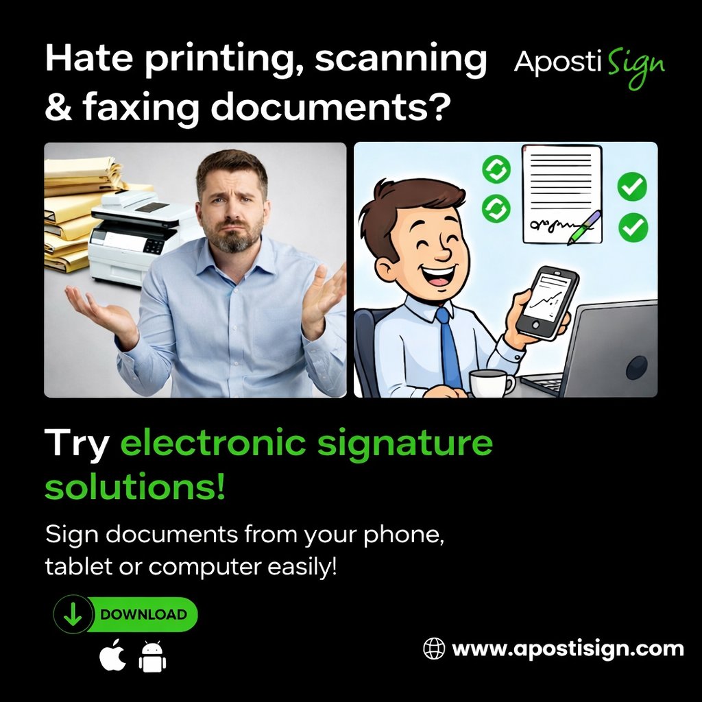 apostisign1's tweet image. Printing. Scanning. Faxing. 😩
OR
Digital signing in seconds 😎
Switch to Electronic Signature Solutions with ApostiSign ✍️⚡
🌐 apostisign.com
#DigitalSignature #ApostiSign #GoPaperless