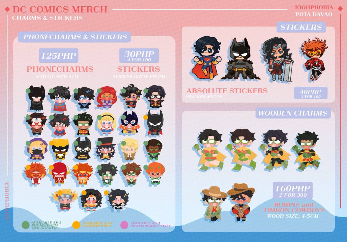 joohphobia's tweet image. 💖RTs

Surprise! A few of my DC merch is gonna make an appearance at Patrons of the Arts: Davao Summer this April 11-12! Will be sharing a space with @tymncee!

📍Booth # D8
🍓#superbat #batfam #timkon #greenlantern and more!!!

I won't be there physically but pls say hi to toya!