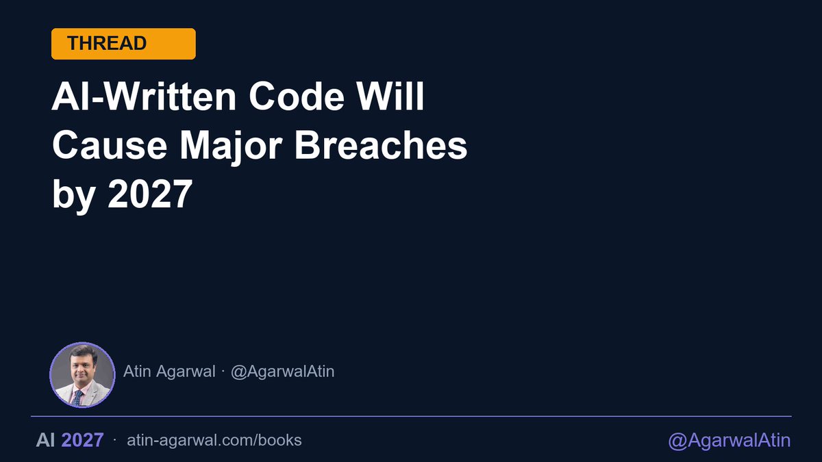 AgarwalAtin's tweet photo. I ran a security scanner on an AI-generated codebase. 406 findings in 35.2 seconds. 75 were security vulnerabilities. Grade D. Now multiply that by every company shipping vibe-coded software. 🧵

#AICodeSecurity #VibeCoding #CyberSecurity #InfoSec https://t.co/aTo6nv1YYd