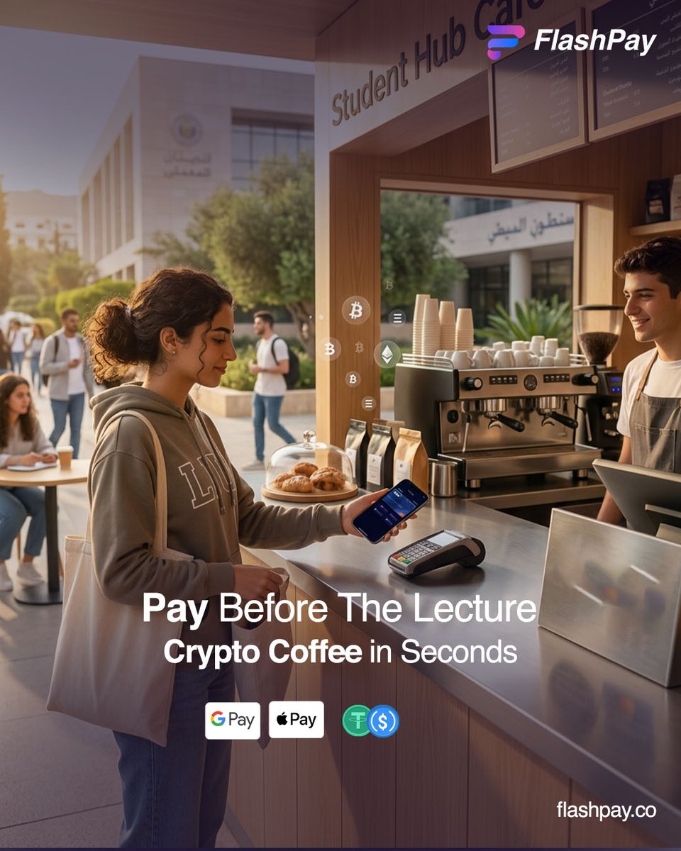 flashpay_card's tweet photo. University mornings run smoother with FlashPay LiteCard. Pay for your coffee, subscriptions, or student tools instantly.

Get started today → https://t.co/s3wm3HvYYa

#FlashPay #CryptoPayments #StudentLife #Fintech #DigitalWallet #LiteCard https://t.co/O7L88Y9l0W