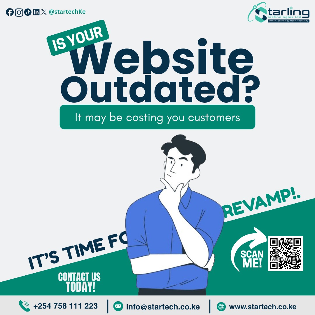startechKE's tweet image. An outdated website doesn't just look bad—it loses you money. Don't let a "clunky" site drive your clients to the competition. It’s time for a REVAMP.
Contact us today:
📱 +254 758 111 223
💻 startech.co.ke

#WebRevamp #TechSolutions #Tech #WebsiteDesign #StartechKe