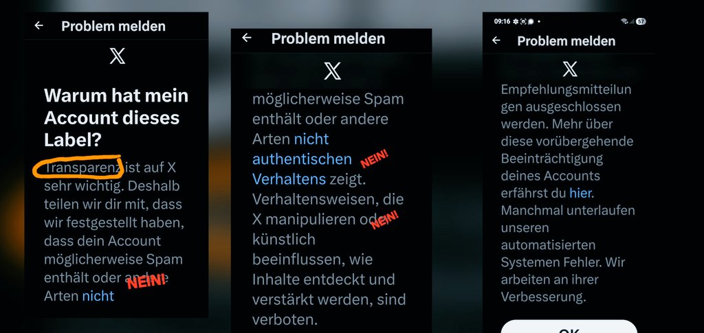 MS22029's tweet image. Hallo, @X !
Ich habe von euch ein #Label erhalten. Ich möchte d. KONKRETEN Grund wissen, denn #Transparenz ist euch ja wichtig. 
Ich bin authentisch; ich dupliziere keine Kommentare auffällig; ich bin NICHT dazu in der Lage, #X zu manipulieren.

Dann beweist Transparenz. Jetzt.