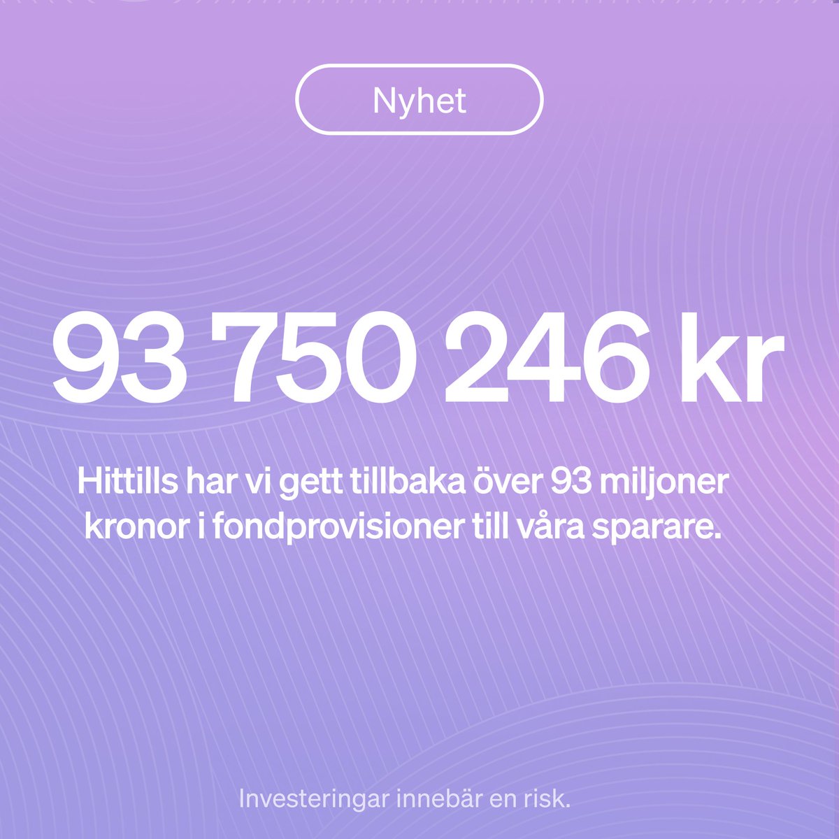 savr's tweet photo. Fondkund? Om ja – grattis! 💰 Om nej – kanske dags att överväga det? Den här veckan betalar vi nämligen tillbaka fondprovisionerna för Q4 2025 till våra fondkunder. Sedan starten har vi betalat tillbaka över 93 miljoner kr sammanlagt – pengar som annars hade gått till banken.

Nyfiken på hur mycket du fick tillbaka?
▪️Logga in på ditt konto
▪️Klicka på "Innehav" och välj "Transaktioner"
▪️Din återbetalade kickback hittar du under rubriken "Rabatt"

Logga in på ditt SAVR-konto och kolla redan nu 💥
#finanstwitter