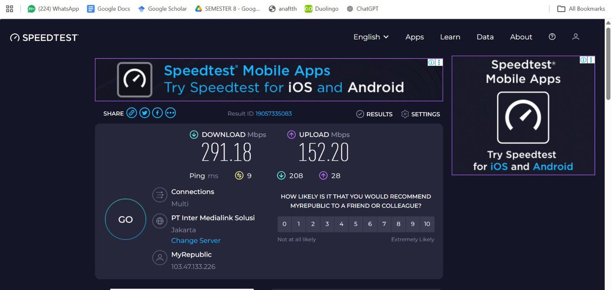 Speed dan ping udh segini aja msh ga tembus war exo. Emang bener rezeki2 an deh mau secepet apapun internetnya

Keren bgt buat jastiper2 yang selalu dapet tiket konser meskipun ga 100%👏🏻👏🏻

Next semoga bisa nular kaya jastiper2 konser lain🥹😇