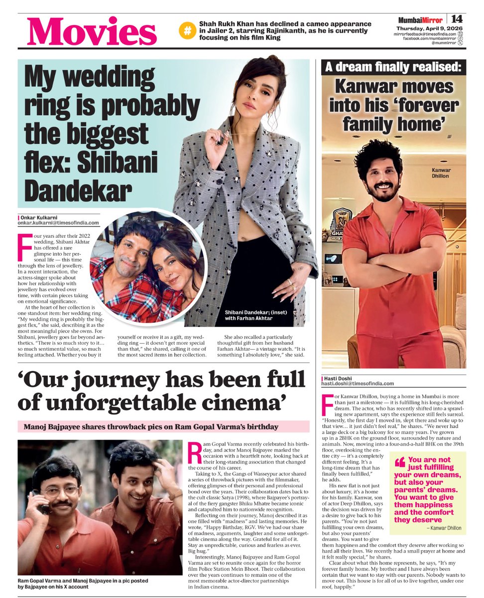 kanwardhillon_'s tweet image. Aaj ka #mumbaimirror newspaper padha? 👀🗞😍

Thanks for all the wishes and love on the new abode! Grateful and blessed.🙏😇

#kanwardhillon #home #news #mumbaimirror #kdians 

@TheMumbaiMirror @mumbaimirror