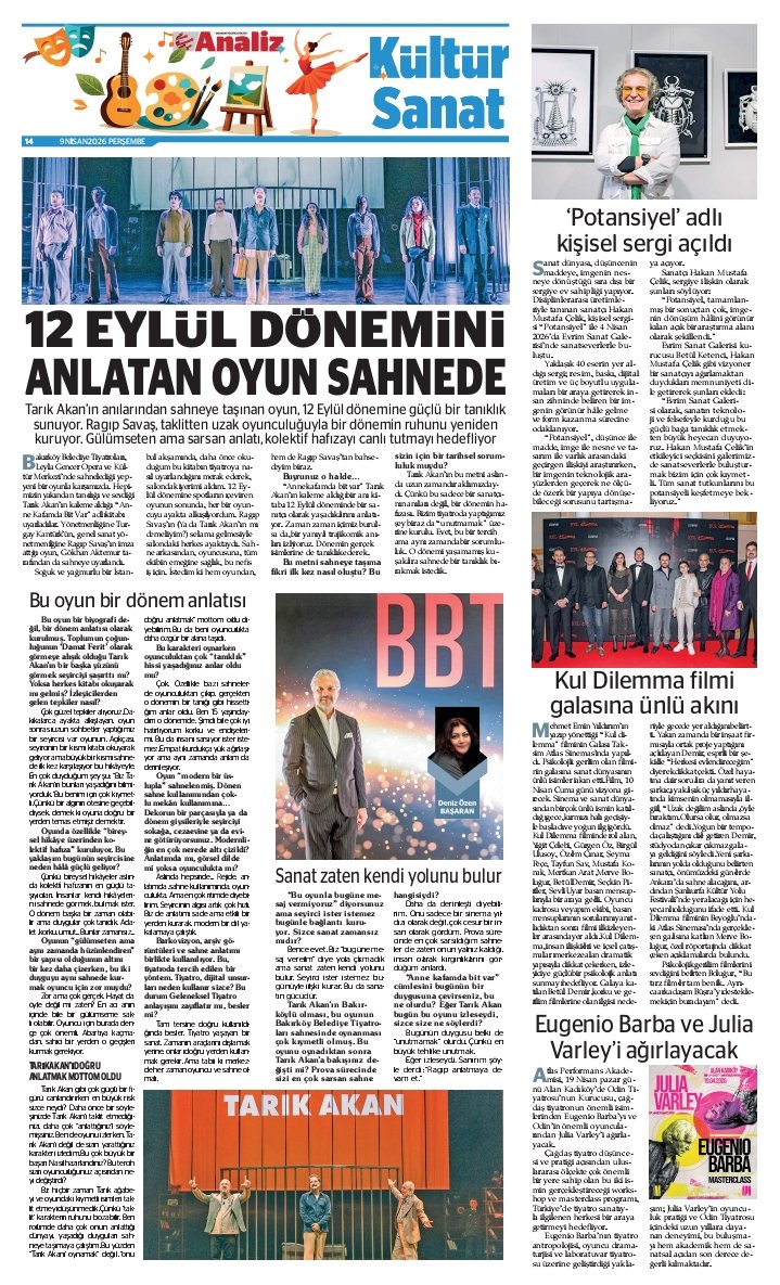 Analiz Gazetesi'nde; Bakırköy Belediye Tiyatroları'nın "Anne Kafamda Bit Var" oyunu için Genel Sanat Yönetmeni Ragıp Savaş ile yaptığım söyleşi..
 analizgazetesi.com.tr  Kültür sanat sayfasından da söyleşiyi okuyabilirsiniz..🎙🌸
#bbt 
#ragıpsavaş 
 #bakırköybelediyetiyatroları