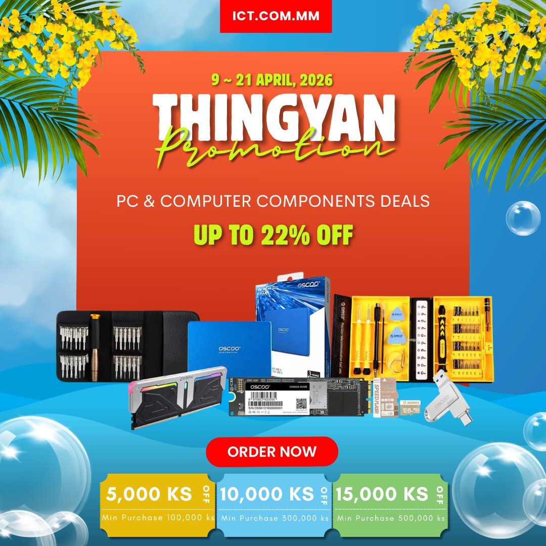 MyanmarICT's tweet photo. 🔫 PC & Computer Components Deals - Up To 22% Off 🔫
👉 ဒီ Link မှာ အခုပဲဝယ်ယူလိုက်ပါ » https://t.co/5rojvd6oX4
✨Enjoy Shopping✨
Team https://t.co/v96CAek2cA
#ShopICT #Myanmar #1OnlineTechRetailer #Thingyan #Promotion #Sale #DiscountShopping #PC #ComputerComponents https://t.co/wWMqQQOa5G