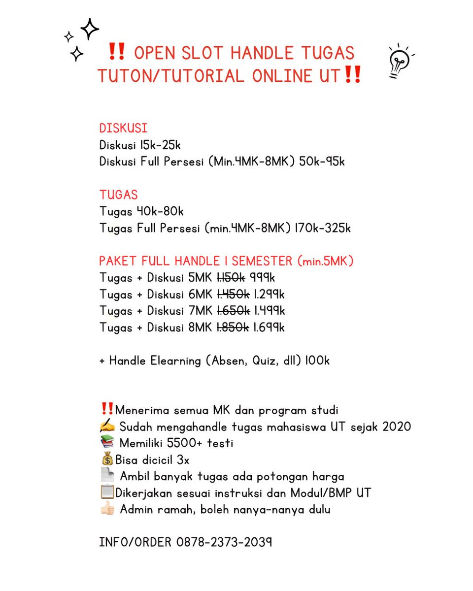 Joki Tugas 5500+ testi | Tuton Karil UT✍️ tweet media