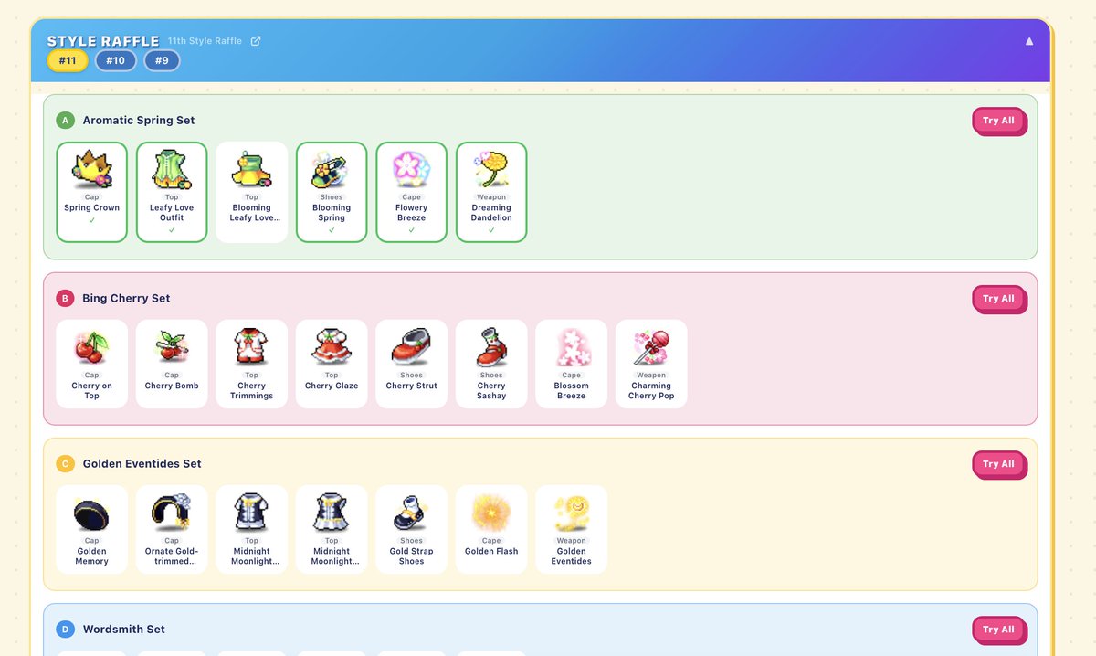 MSNExtend's tweet photo. New features requested by the community are now live! 🚀
Huge thanks for the feedback!

✨ New: StyleRaffle
You can now try on items directly from the Style Raffle list!

✨ New: ITEM BROWSER
Find items visually via thumbnails, or use the search bar if you already know the name!

https://t.co/wJkYngpaf8

#MapleStoryN #MSN #MSNExtend