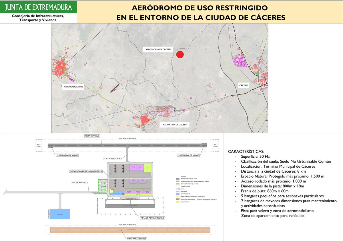 MGuardiolaM's tweet photo. Cáceres lo pedía y nosotros lo haremos realidad. Con la publicación de la licitación del proyecto de construcción del aeródromo, y tras 20 años esperando una infraestructura que transformará la ciudad, damos un paso definitivo. Se acabaron las promesas guardadas en un cajón. https://t.co/GhXQ2YgjwU
