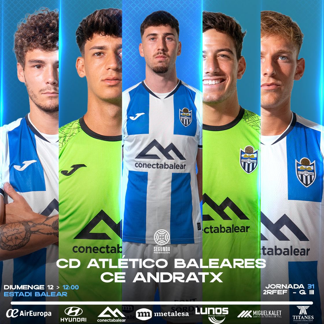 🤍𝑮𝑨𝑵𝑬𝑺 𝑫𝑬 𝑫𝑬𝑹𝑩𝑰💙

🏆 Jornada 31
📅 Diumenge 12 d’abril
🆚 <a href="/ce_andratx/">Club Esportiu Andratx</a> 
🕛 12:00hs
🏟️ Estadi Balear 
📺 IB3

#GlòriaATB