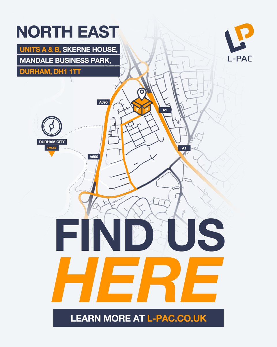 LPACpackaging's tweet image. #LPAC delivers packaging solutions across the North East! We're strategically positioned with quick and east transport links to the A1 (M), ensuring we can serve clients across the region - and beyond.

Shop our essential range online today: l-pac.co.uk