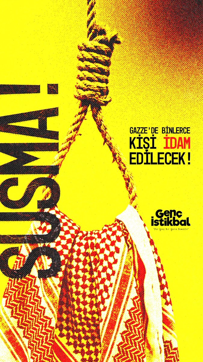 gencistikbal's tweet photo. SUSMA!

🇵🇸 #Gazze'de binlerce kişi idam edilecek!

#GazzeİçinHareketeGeç #GazzeKatliamı https://t.co/y23EmQ0xtB