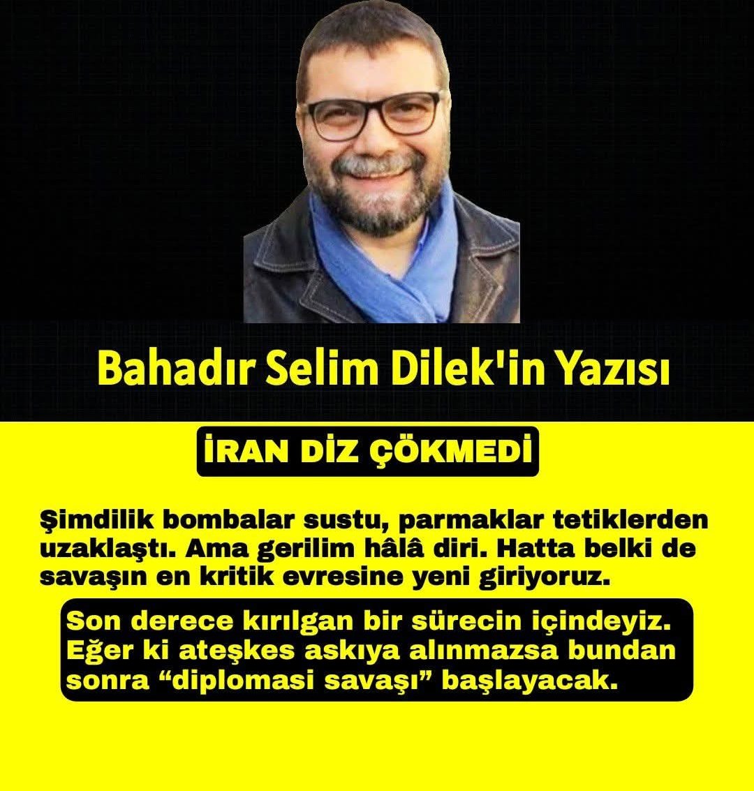 'İRAN DİZ ÇÖKMEDİ' 
                 👇
12punto.com.tr/yazarlar/bahad…