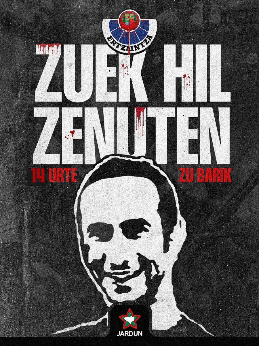 Duela 14 urte Iñigo Cabacas erail zutenetik, baina guk ez dugu ahazten.

Iñigo Cabacas gogoan! 

Herriak ez du barkatuko!