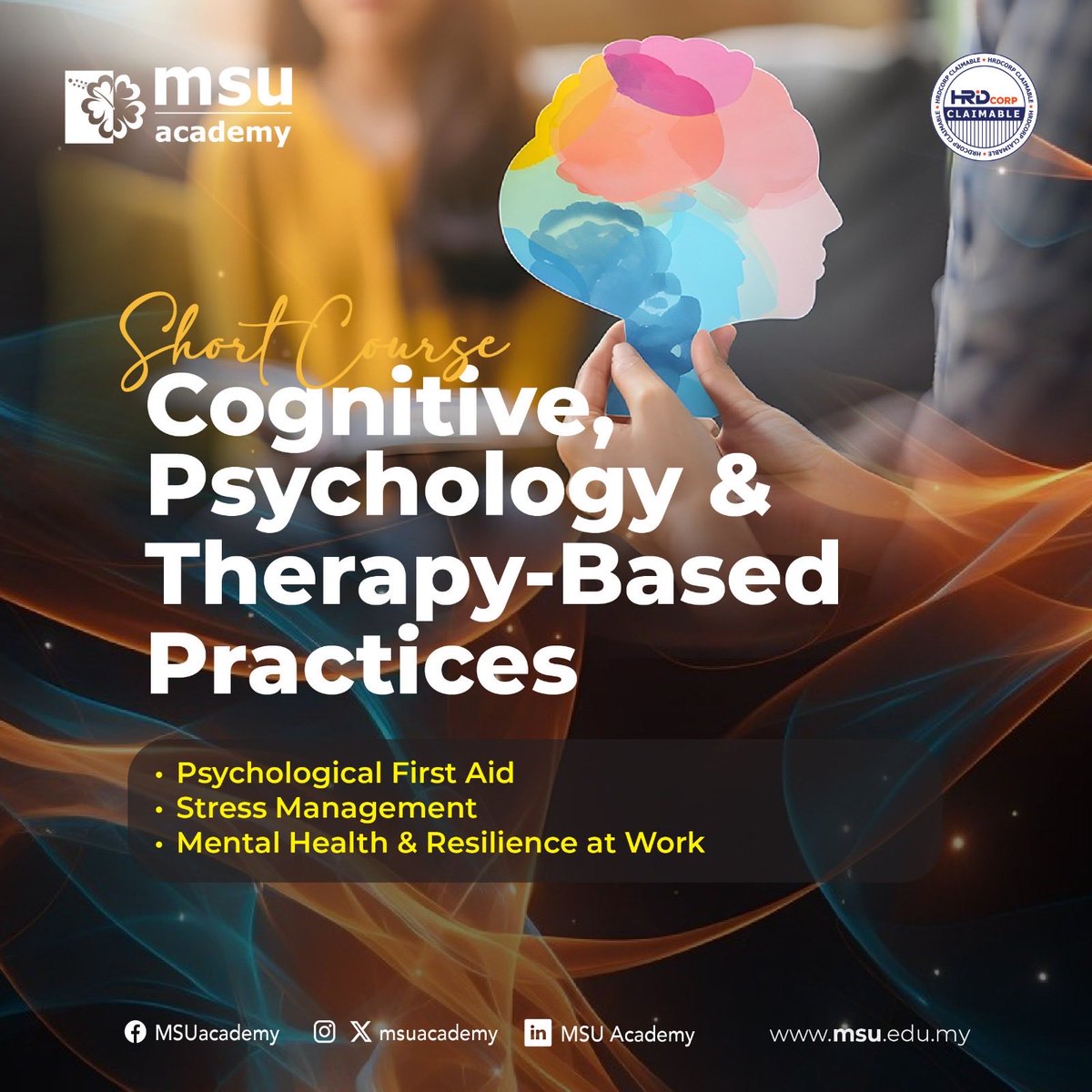 msuacademy's tweet image. Work can be demanding—but you don’t have to face it alone. 💬
Join us to learn simple, meaningful ways to manage stress, support others through PFA, and build resilience in your daily life. 🌱
#msumalaysia 
#msuacademy 
#shortcourse