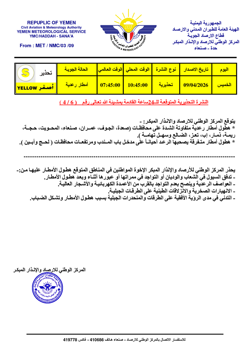 الأرصاد الجوية اليمنية tweet media