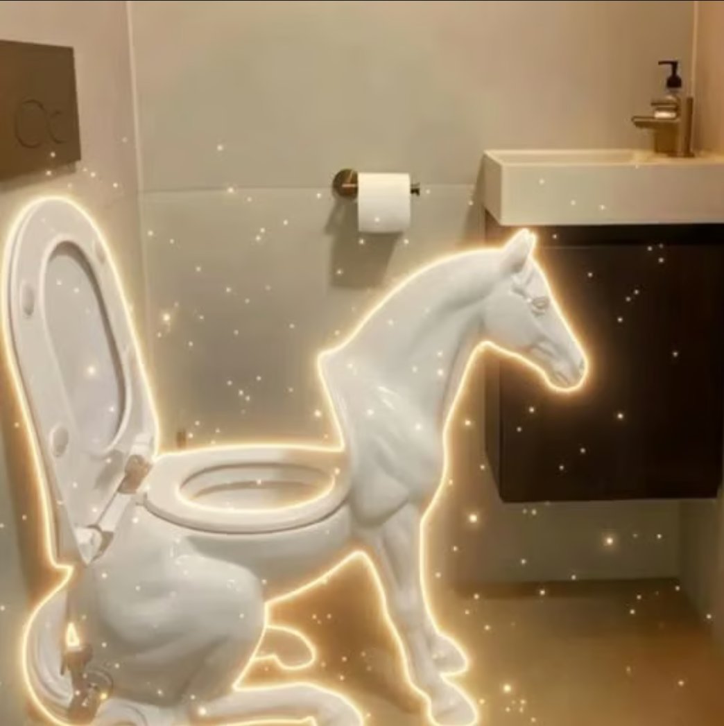 This shit is too funny

The "Stallion Shitter" is blowing up rn on X and is going CRAZY VIRAL for being a sign of good luck

It is said that anyone that uses the toliet will win the lottery or have something good happen in their life

Over 8 MILLION views today and its own