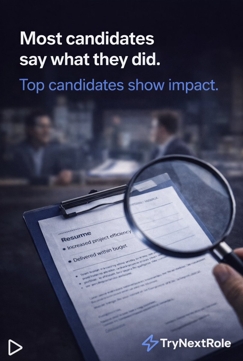 Most candidates say what they did.
Top candidates show impact.

If your CV has no results, it’s getting skipped.

Trynextrole.org