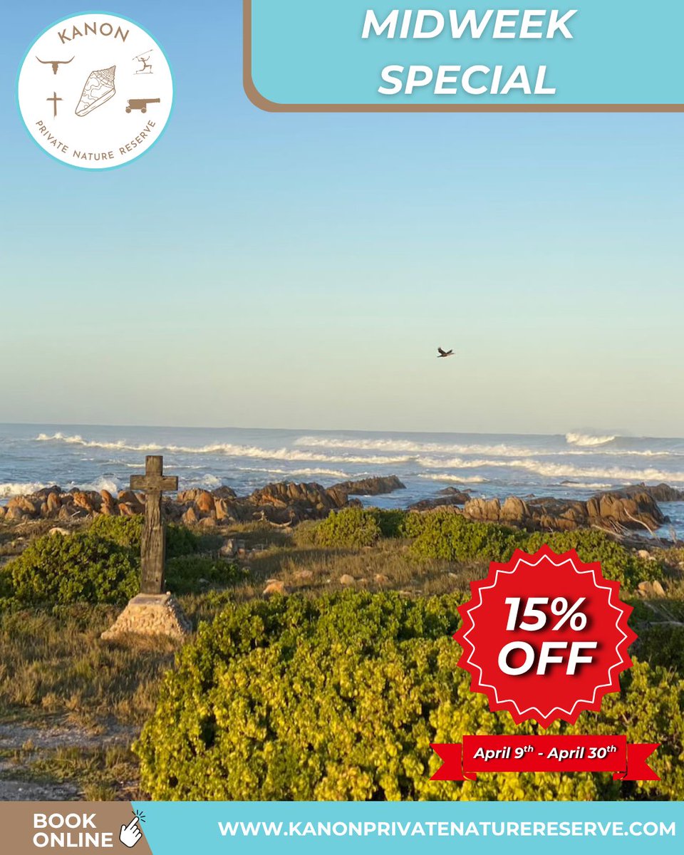 KanonPNR's tweet photo. Midweek reset? 🌊

Get 15% OFF your stay at Kanon Private Nature Reserve

📅 9-30 April
Nature. Ocean. Peace.

Book now 👉 https://t.co/BYvJui9vMM

#MidweekSpecial #TravelDeals #SouthAfrica #Getaway https://t.co/jofejJ8vse