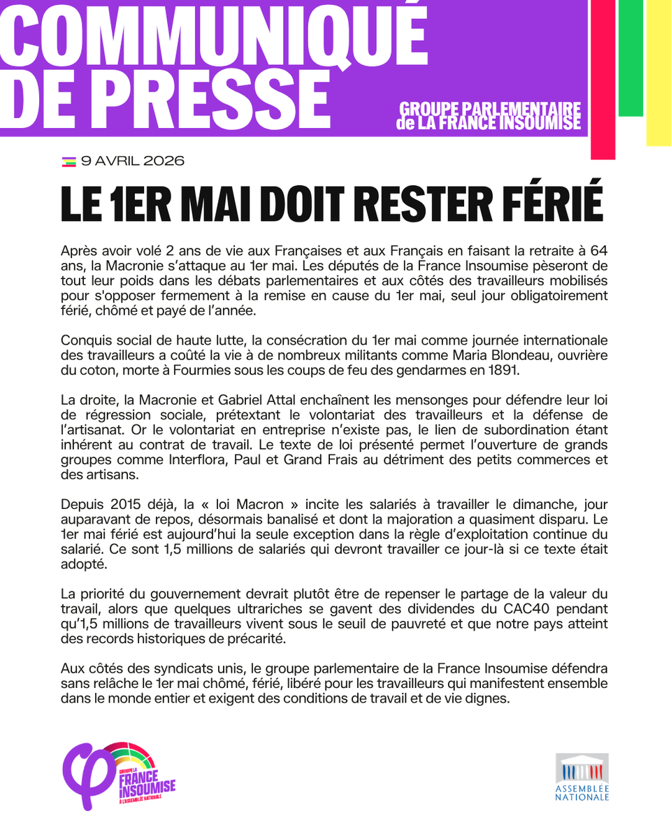 La France Insoumise à l'Assemblée nationale tweet media