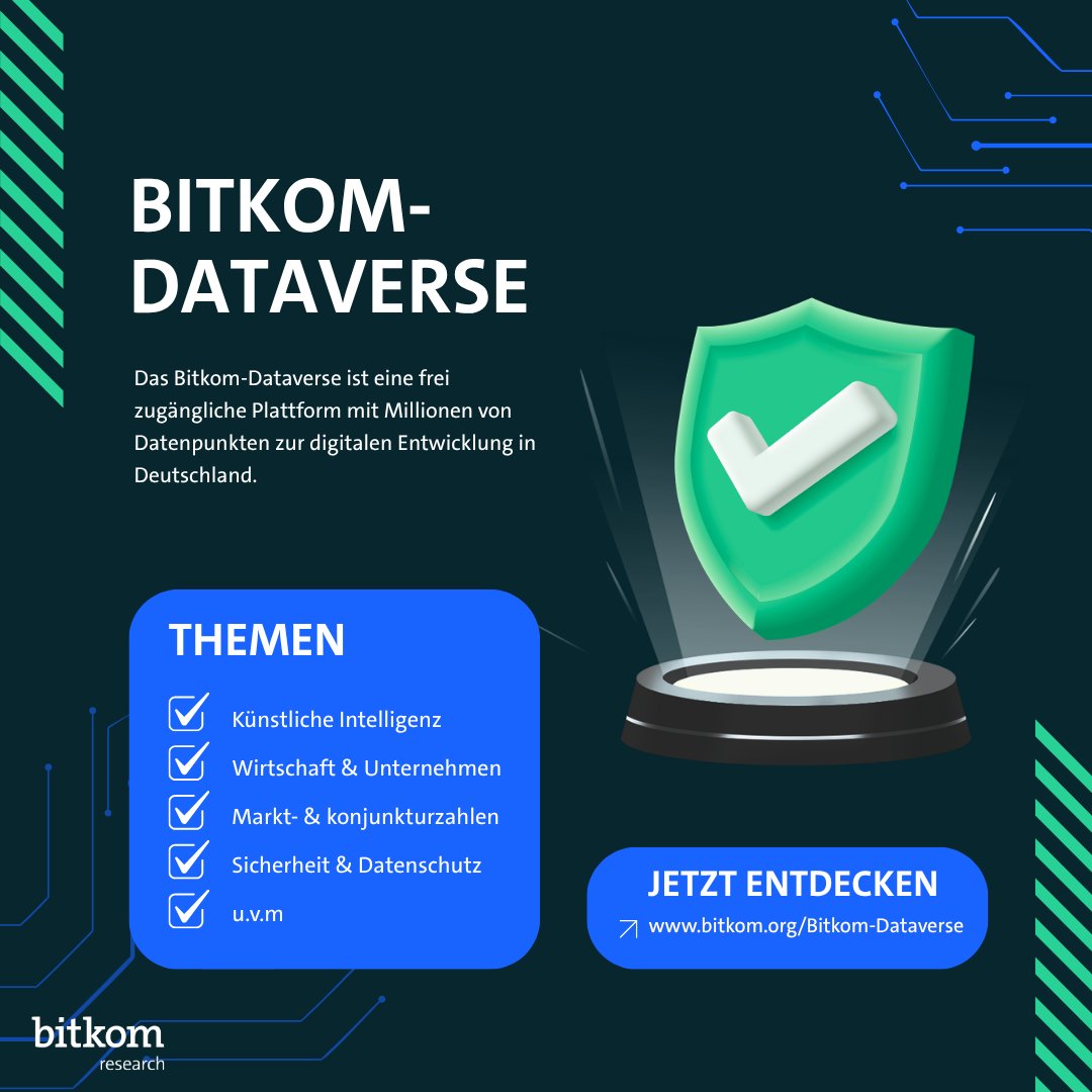 BitkomResearch's tweet photo. Wie digital ist Deutschland? 

Das Bitkom-Dataverse liefert Antworten und das frei zugänglich für alle. Mit inzwischen über 11 Millionen Datenpunkten bündelt das Dataverse zentrale Erkenntnisse zur digitalen Wirtschaft und Gesellschaft in Deutschland. 

https://t.co/px1f0TjFFb https://t.co/i6y2SNPBXa