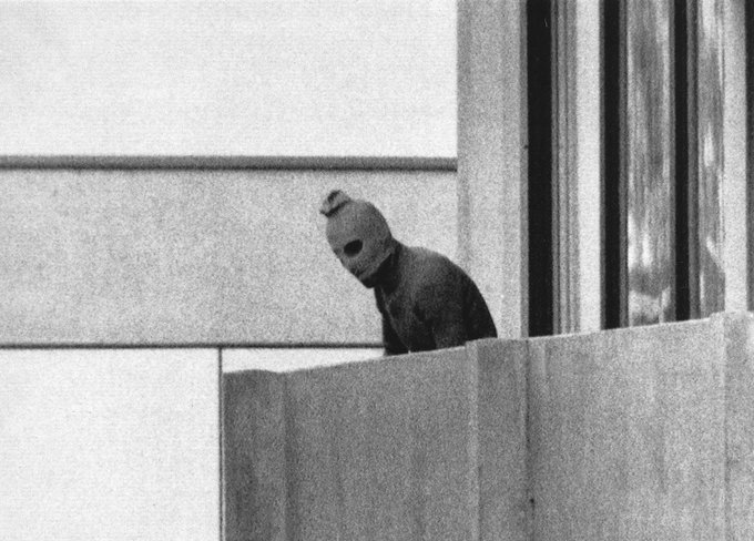 VividProwess's tweet photo. September 5, 1972. A Palestinian terrorist group, Black September, breaks into the Olympic Village. Their target: the Olympic team, taking 11 Israeli athletes as hostages. All 11 hostages were killed by the terrorists.

We will never forget them. May their memory be a blessing. https://t.co/A5JeYGuFLS