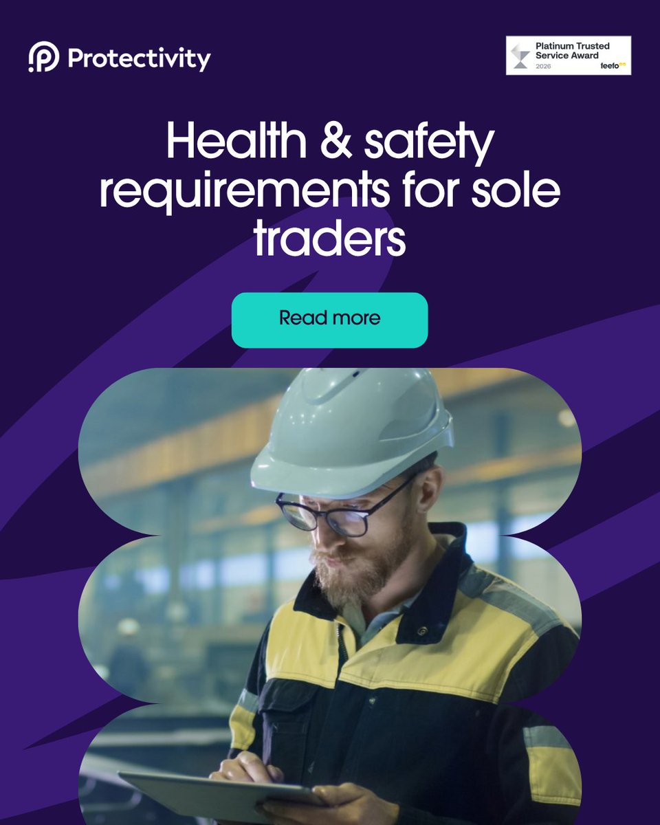 Protectivity's tweet photo. Health &amp; safety isn’t just for big companies — it’s just as important for sole traders. Taking a few simple precautions can help protect your customers, your reputation, and your business long term. Check out our blog to find out more!

https://t.co/7Pvek3cdTl https://t.co/7uHiTZxAki