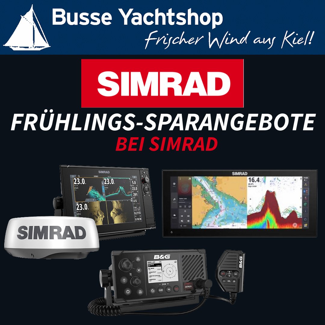 BusseYachtshop's tweet image. 🌼Frühlingsangebote von Navico! 🌼
Sparen Sie beim Kauf von ausgewählten Artikeln der Marken B&amp;amp;G, Simrad und C-Map vom 01.04.-30.04.2026.
Jetzt bei Busse Yachtshop entdecken und das Schiff für die Saison optimal vorbereiten.
busse-yachtshop.de/s/Navico-Frueh…...
#bandg #sale #simrad #cmap