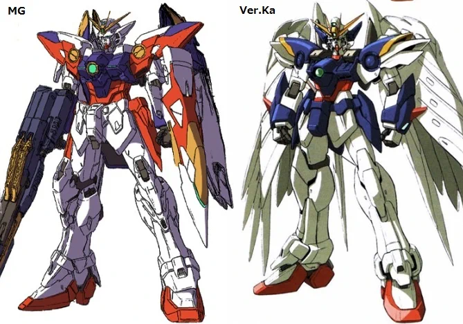 今更だけど 左を「ウイングガンダムゼロ(EW版)」 右を「ウイングガンダムゼロカスタム」 とした方が色々と収まりが良かったのではないだろうか