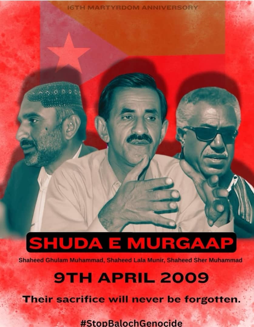 Maahekan_Baloch's tweet photo. Today is the 17th Martyrdom Anniversary of the #MartyrsOfMurghap. I Pay My Richest Tribute to Our Brave Leaders Of Balochistan. They Sacrificed their lives for the Baloch Nation. We will never forget their struggle. Salute to #MartyrsOfMurghaap❤️ https://t.co/uSZkeDE6OQ
