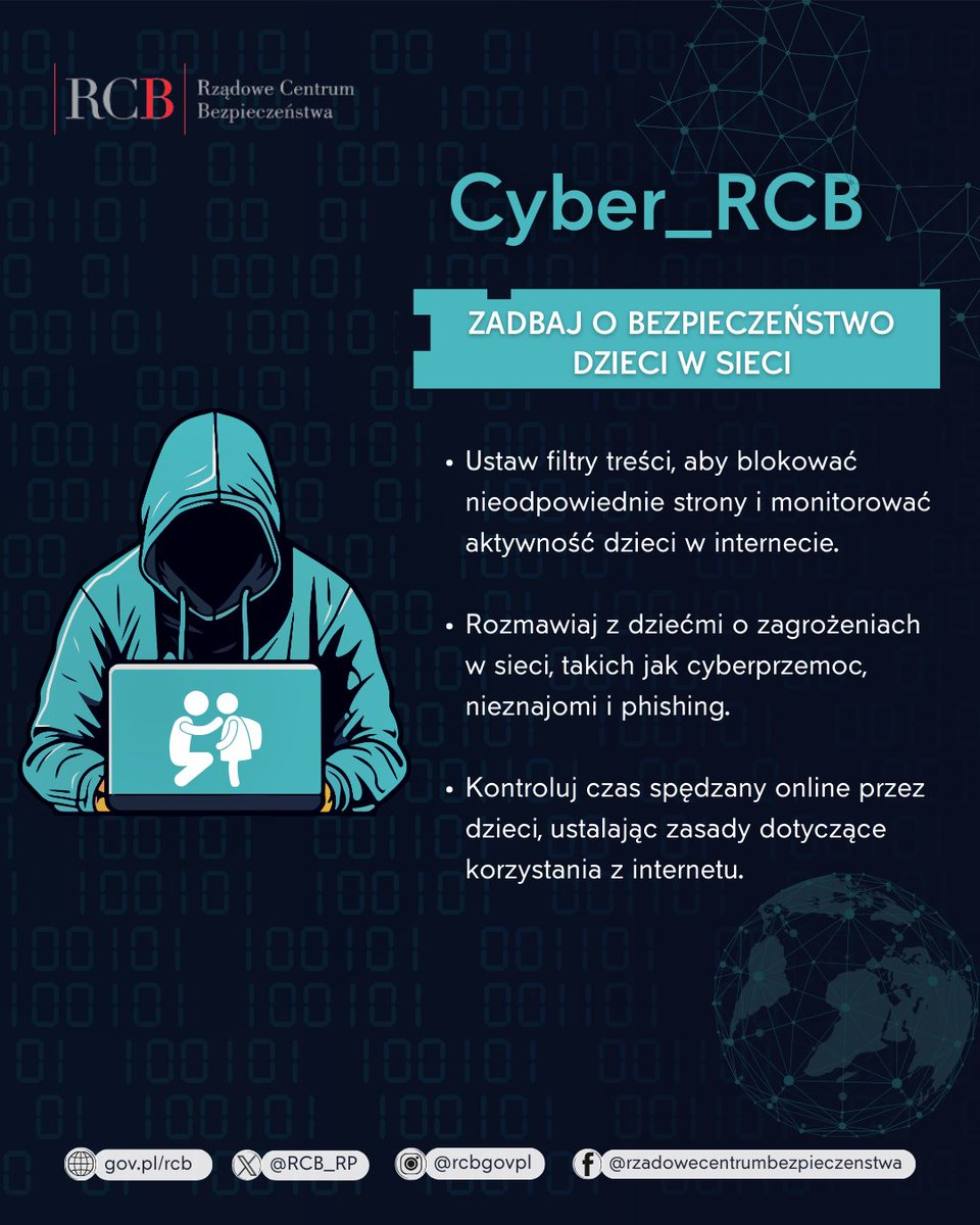 RCB_RP's tweet photo. Internet to nie tylko cenne źródło informacji, ale też przestrzeń pełna zagrożeń. Ważne jest, aby rodzice i opiekunowie wspierali dzieci w bezpiecznym korzystaniu z sieci.

Ochrona przed nieodpowiednimi treściami to tylko jeden z elementów. Równie istotne jest kształtowanie świadomości zagrożeń i wspieranie dzieci w rozwijaniu bezpiecznych nawyków online.

#Cyber_RCB