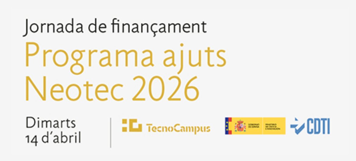 🔊 #WEBINAR · Presentació Ajuts NEOTEC

Tens una startup de base tecnològica i busques l'impuls definitiu per créixer? El TecnoCampus organitza una sessió clau per conèixer de prop els ajuts NEOTEC.  

📆 14/04
🕐 10h
📍 Online

+info i inscripcions: agenda.tecnocampus.cat/150987/detail/…