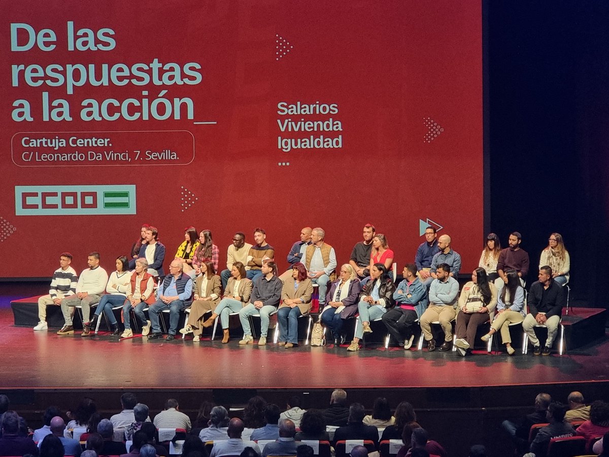 Comunica_FSCA's tweet photo. 🔴Asamblea de delegadas/os de @CCOO✊
ℹ️Más de 2000 delegadas/os de #CCOO en #Sevilla con gran participación de #FSCCCOO de toda #Andalucía nos unimos para dar solución a los problemas de su gente #Salarios #Vivienda #Igualdad #Guerras
🗣️Estamos preparad@s‼️
#CCOOTuMejorOpcion https://t.co/av4MiLDCD4