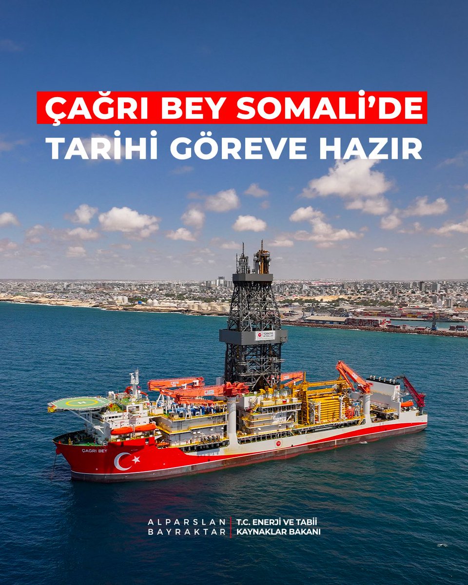 Çağrı Bey, tarihî görev için Somali'ye ulaştı 🇹🇷

Hem Türkiye’nin hem de Somali’nin enerji tarihinde yepyeni bir sayfa açıyoruz. Sınırlarımızı aşan ilk yurt dışı derin deniz sondajımız için Bismillah diyoruz.

#EnerjideTamBağımsızTürkiye