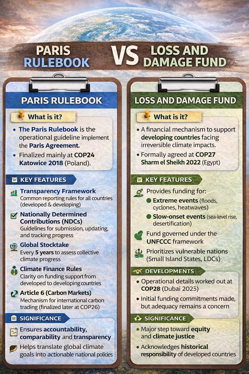 N_O_T_A_B_H_AKT's tweet image. India has withdrawn its proposal to host the 33rd Conference of the Parties (COP 33) of UNFCCC in 2028.
Let's revise some basic facts
#upsc2026
#COP28
#UNFCC