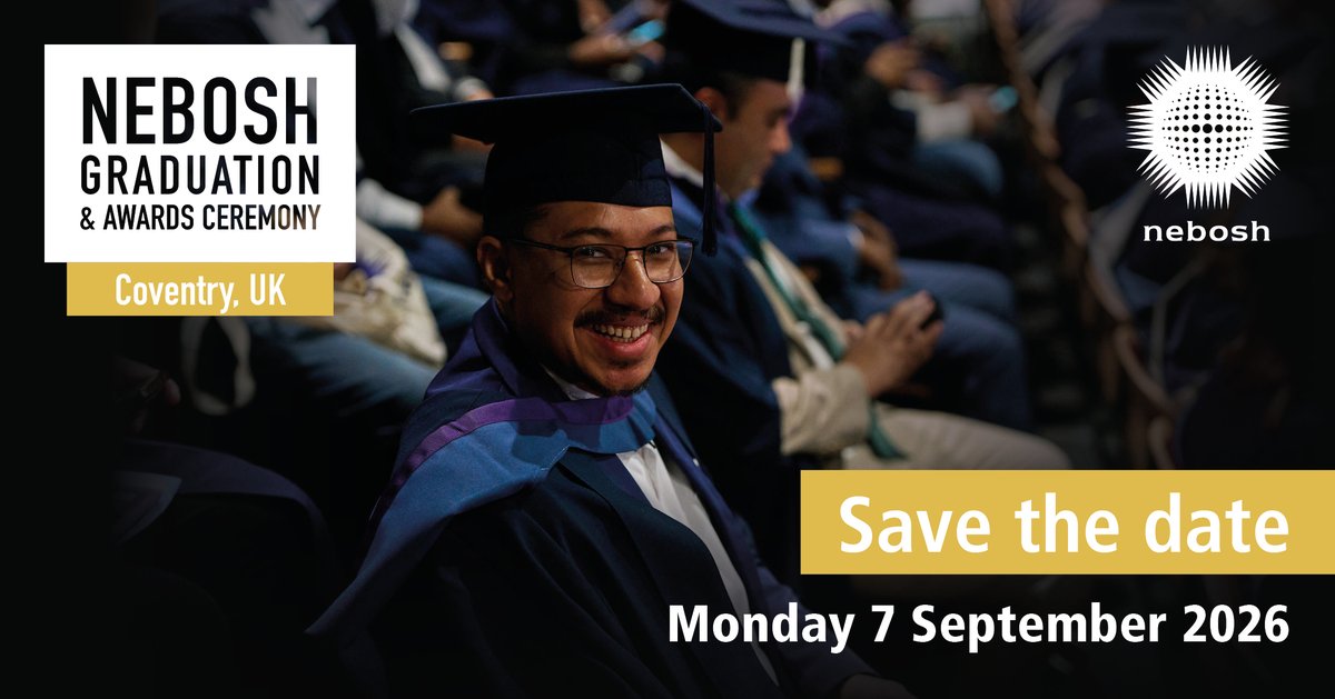 Save the date! 🎓 The NEBOSH Graduation returns on 7 September, and we cannot wait to celebrate with you.

Find more information on our website here: nebosh.org.uk/events/nebosh-…