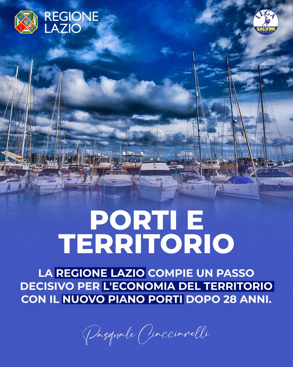 🔷 28 anni dopo, il Lazio ripensa il proprio
rapporto con il mare attraverso un Piano Porti moderno e lungimirante.

🔹 Un impegno istituzionale che guarda al futuro, mettendo la costa al centro delle politiche di sviluppo economico regionale.

#cresciamoinsieme